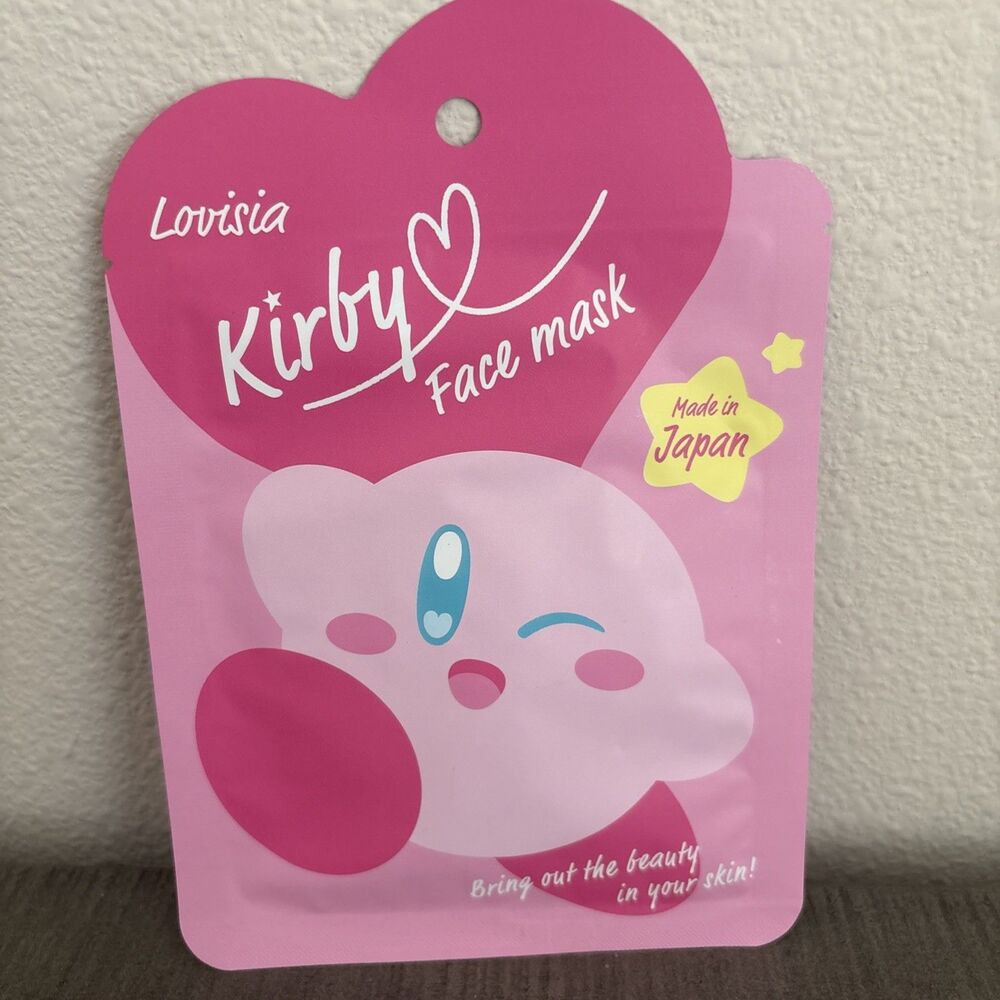 Kirby Face Mask Sheet Made in Japan Lovisia CICA Collagen Hyaluronic Acid Kawaii